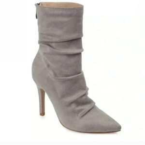 Journees Gray Suede Ankle Boots